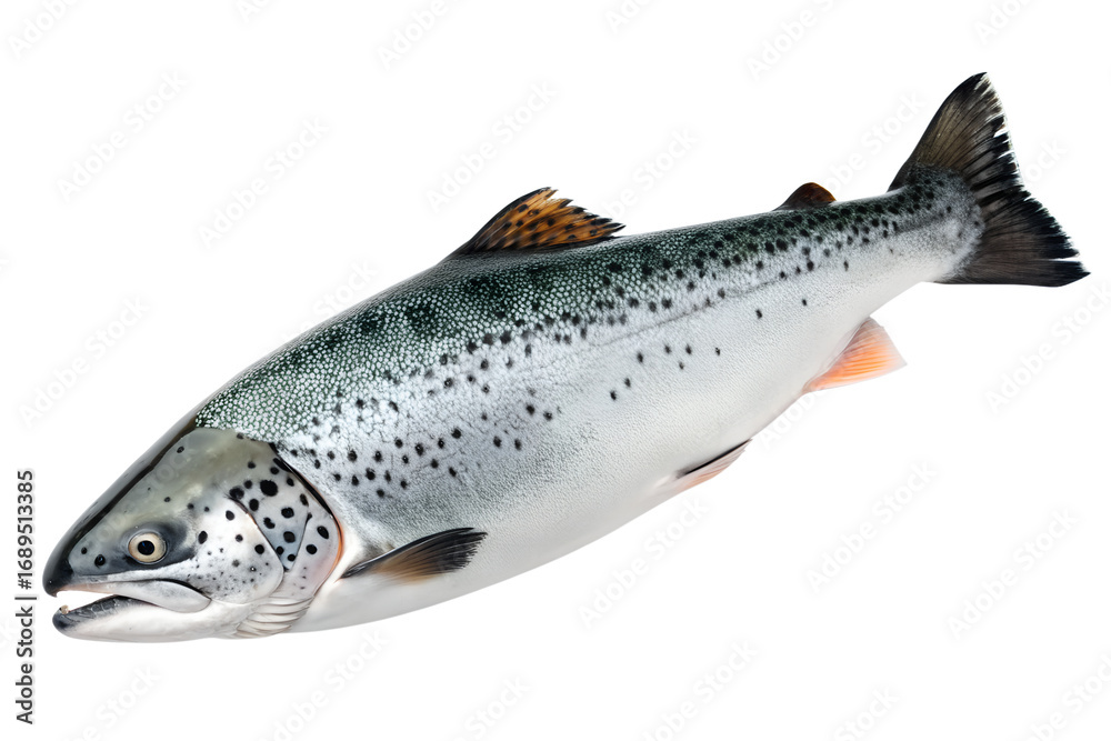 Obraz premium Fresh atlantic salmon fish isolated on white background