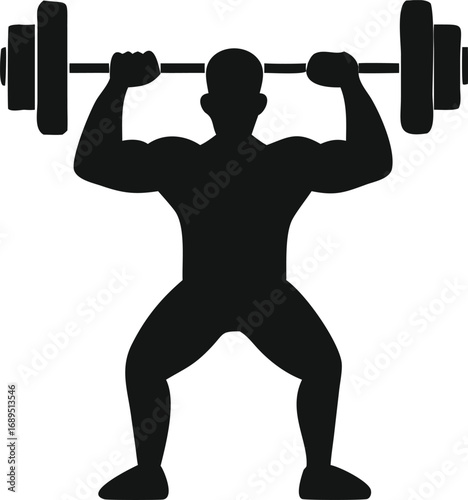 silhouette of a man lifting weights