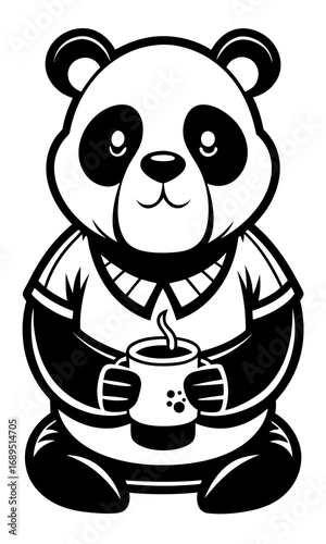 tea panda stylized panda