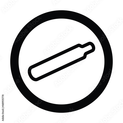 Compressed Gas Hazard Symbol – Circular Safety Icon for Pressurized Containers, Industrial Zones & Transport  High-Contrast Vector for Global Infrastructure Use