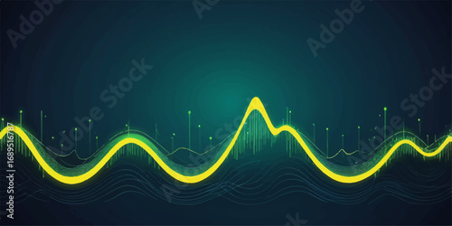 Abstract blue background with a medical cardiogram pulse wave graphic showing a heartbeat on a health monitor
