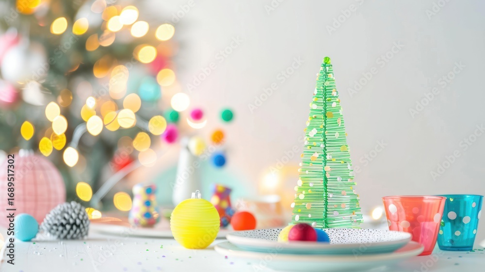 Obraz premium Christmas table setting decorations
