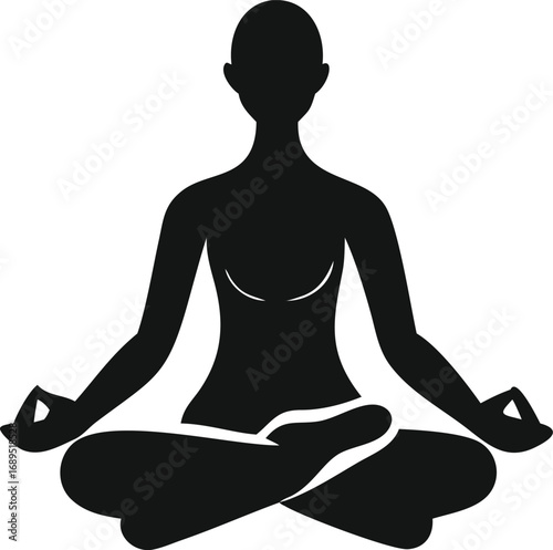 silhouette of a woman meditating