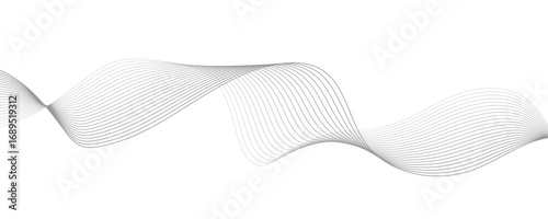 Abstract Gray Wave Lines Vector Illustration on White Background – Elegant Flowing Curve Pattern for Modern Minimalist Design, Technology, Business, Poster, and Graphic Projects.