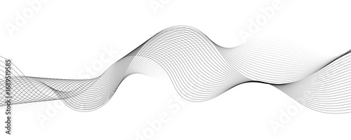 Abstract Gray Wave Lines Vector Illustration on White Background – Elegant Flowing Curve Pattern for Modern Minimalist Design, Technology, Business, Poster, and Graphic Projects.