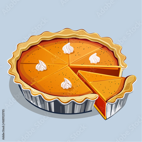 Firefly Freshly Baked Pumpkin Pie An Isometric Vector Ready to Serve