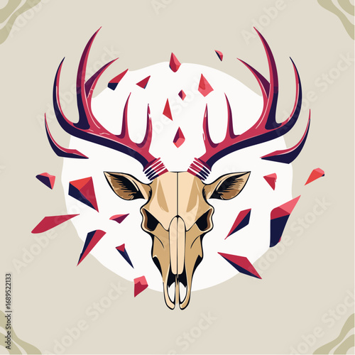 Firefly Abstract Shattering Deer Skull An Edgy, Vector-Style Art Piece