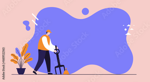 Person tilling soil with a garden tool, symbolizing cultivation, new beginnings, and sustainable living. Ideal for gardening, agricultural, and environmental concepts.