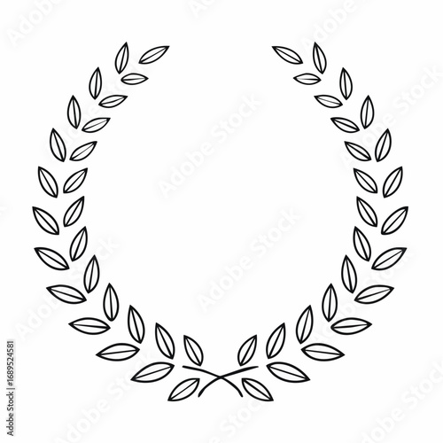 Firefly A classic and simple laurel wreath vector border, forming a perfect circle or oval design concept, ind