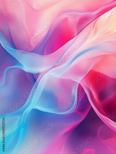 Wallpaper Mural Abstract colorful flowing digital fabric design. Torontodigital.ca
