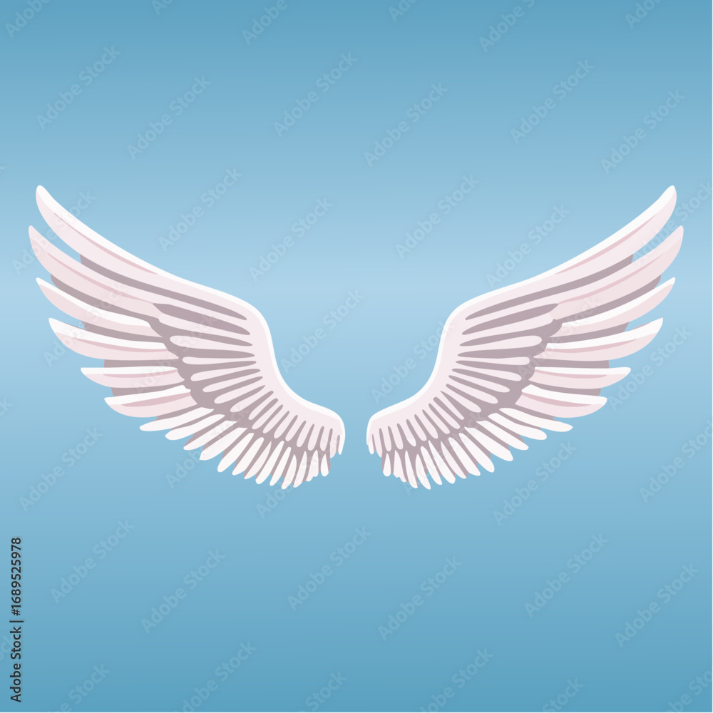 Fototapeta premium Firefly A single, stylized angel wing design for corner placement, creating a subtle touch