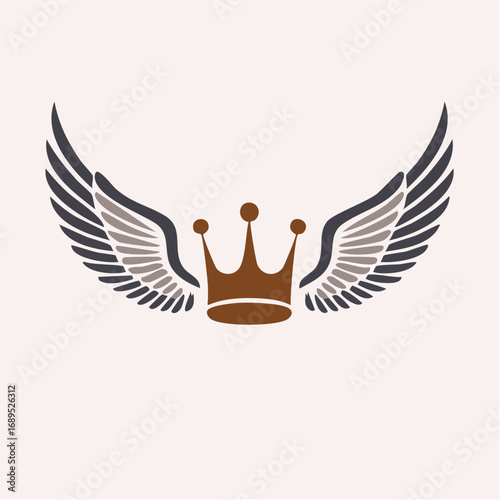Elegant Crown with Majestic Wings A Symbol of Royalty and Freedom