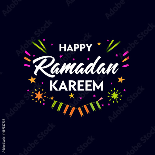 happy ramadan kareem colourful Banner Design