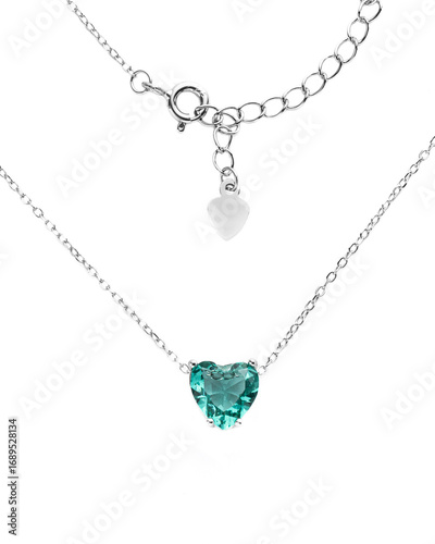 Wallpaper Mural Necklace with emerald. Necklace with precious stone. Jewelry for neck. Torontodigital.ca