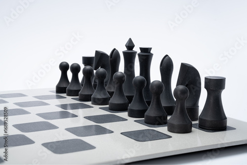 Black chess on a chessboard.
