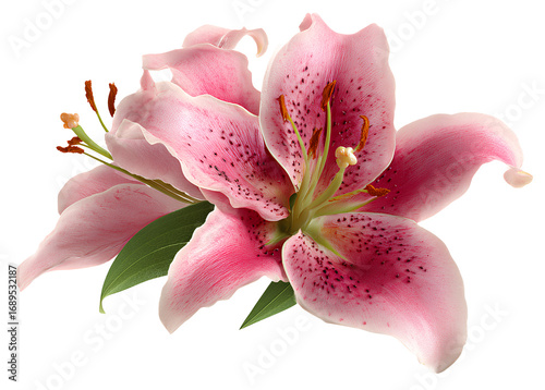  pink lily flower isolated on transparent background, png file. pink lily png clipart cut out.