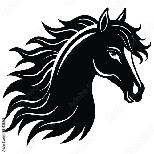 Adobe Ill Horse Head Silhouette - Stylized Cut Out Vector Constrictor Artwork Ultra-detailed white stallion galloping through shallow turquoise surf, splashes sparkling under golden sunset light, blur