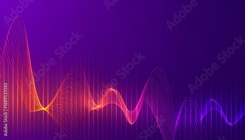 Abstract graphic design with wavy lines and glowing colors