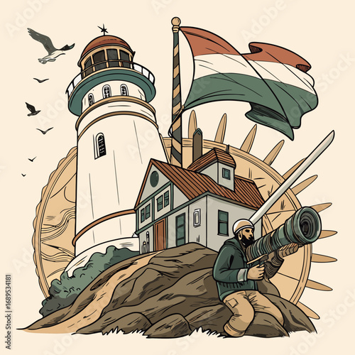 illustration of Free Palestine theme with symbolic elements such as flag, solidarity, protest, and peace. Perfect for social campaigns, awareness posters, activism, and human rights projects