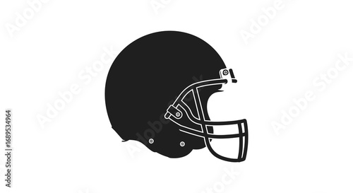 a black silhouette of an american football helmet