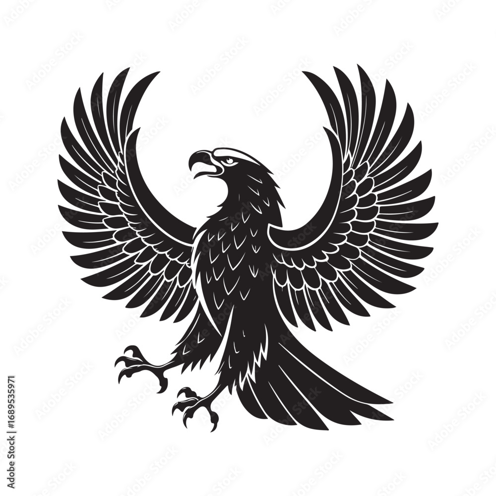 Obraz premium eagle vector silhouette outline sketch logo illustration