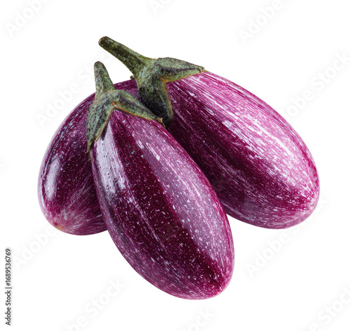 Wallpaper Mural Two vibrant purple eggplants, striped with white Torontodigital.ca