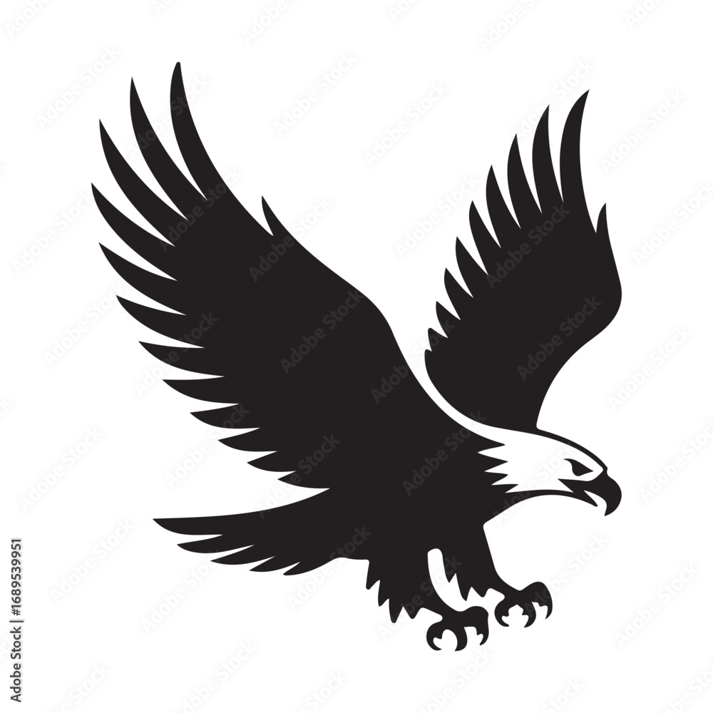 Obraz premium eagle vector silhouette outline sketch logo illustration