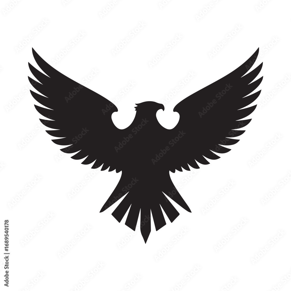 Fototapeta premium eagle vector silhouette outline sketch logo illustration