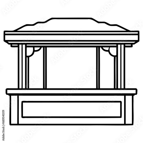 Simple pavilion structure line drawing
