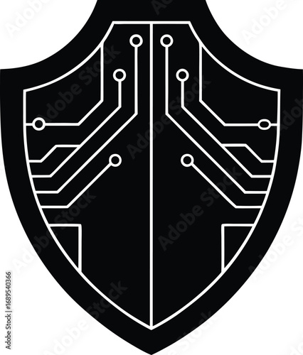 Digital shield cybersecurity technology protection security concept