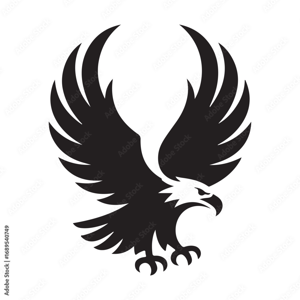 Fototapeta premium eagle vector silhouette outline sketch logo illustration