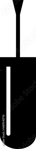 Nail polish brush icon in black flat silhouette outline style, beauty cosmetic applicator group collection for manicure and pedicure, minimal vector illustration design