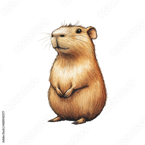 capybara hand drawn illustration