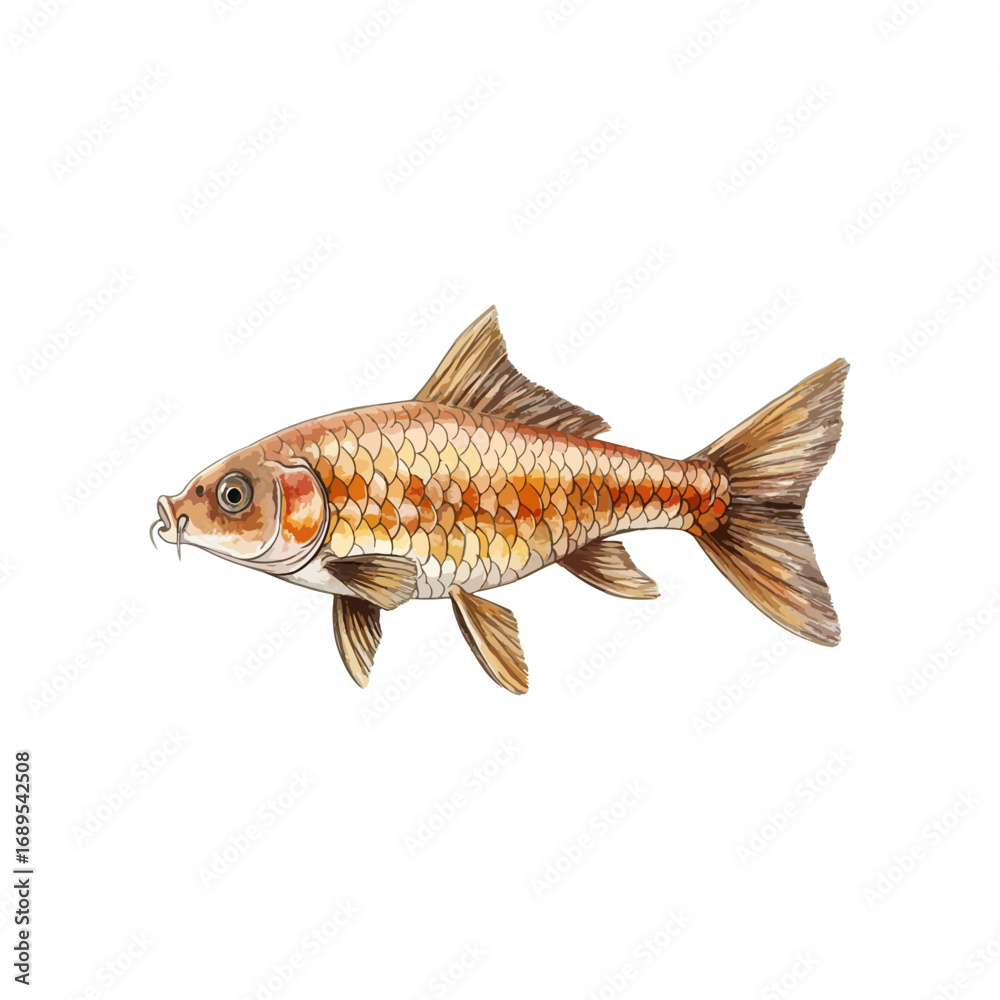 Fototapeta premium carp fish hand drawn illustration