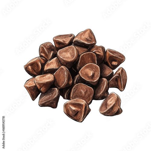 choco chips hand drawn illustration