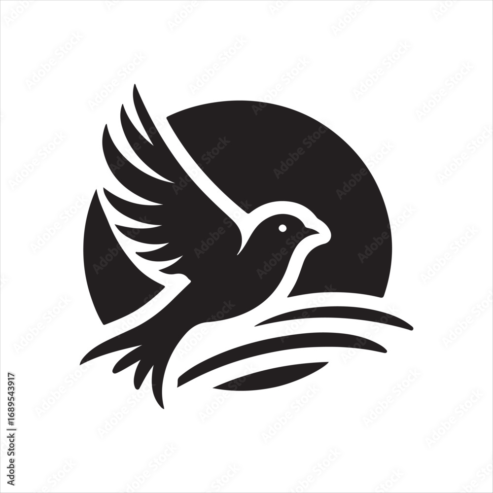 Obraz premium flying birds vector silhouette outline idea design illustration. flying birds icon set collections