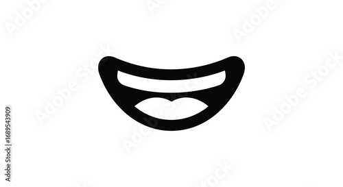 a simple black mask icon with heart shaped mouth