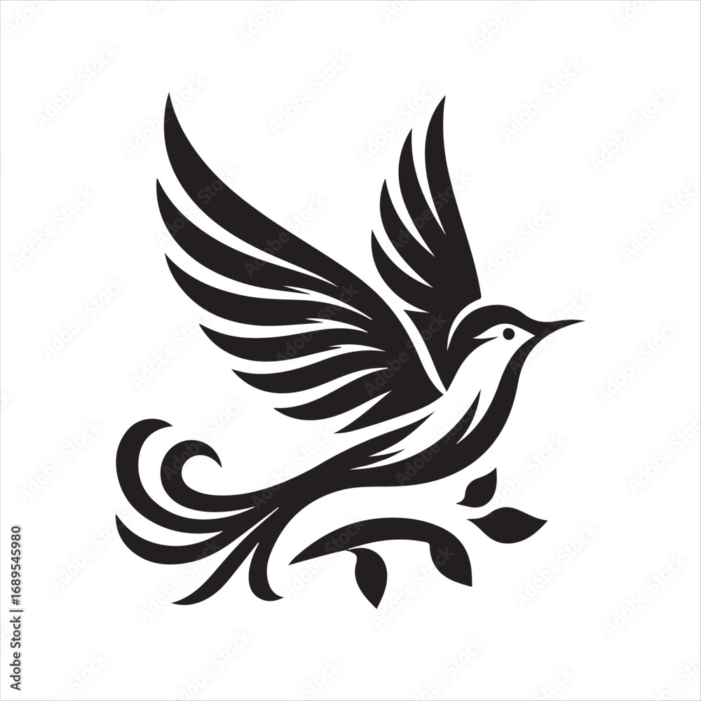 Obraz premium flying birds vector silhouette outline idea design illustration. flying birds icon set collections