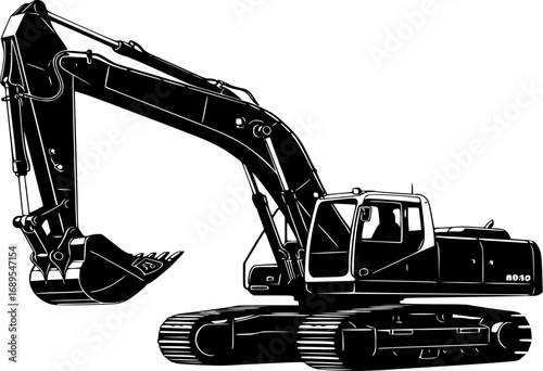 Excavator silhouette vector illustration