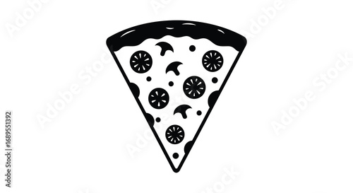 a slice of pizza with olives cheese and crust