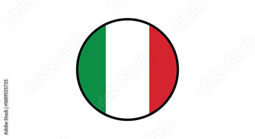 italian flag colors displayed in oval shape with black border
