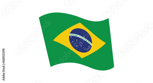 brazilian flag waving proudly in the wind with vibrant colors