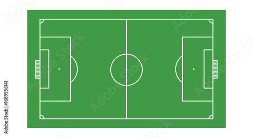 a soccer field layout with clear markings and goals