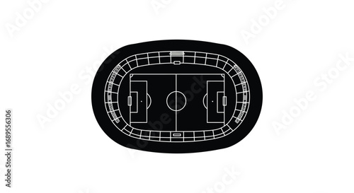 aerial view of soccer field layout with seating arrangements