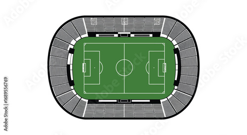 aerial view of football stadium seating arrangement