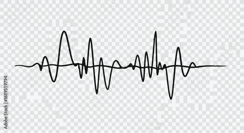 Abstract sound wave visualization representing audio data or music rhythm.