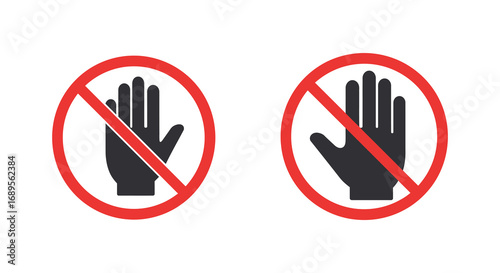 prohibited hand signs warning symbols illustrated clearly