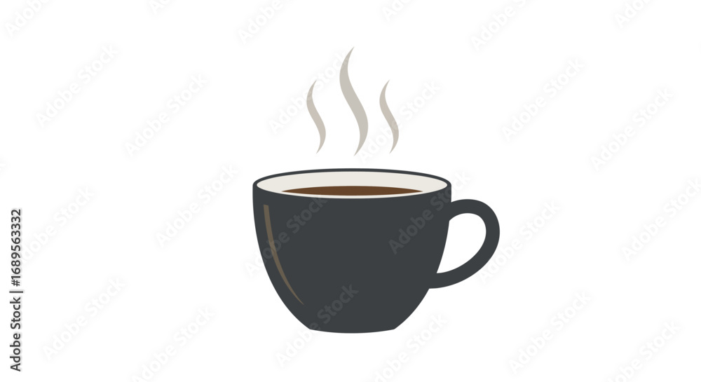 Fototapeta premium Steaming Dark Coffee in a Modern Mug.