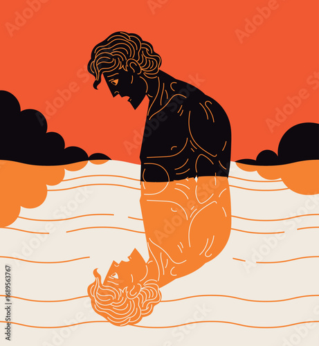 greek mythology narcissus watching his own reflex in water