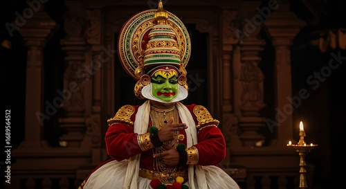 Kathakali Dancer - Traditional Art Form of Kerala.